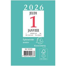Bloc éphémeride comique, 2026, 65 x 97 mm