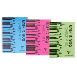 Skizzenblock graf'it, din a6 10,5x14,8cm, kopfseitig geheftet, 80 blatt 90g - zufällige farbsortierung