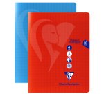 Cahier Travaux Pratiques piqué Mimesys 17x22cm 80 pages grands carreaux + uni couverture polypropylène Couleur aléatoire - Assortis