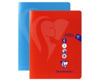 Cahier Travaux Pratiques piqué Mimesys 17x22cm 80 pages grands carreaux + uni couverture polypropylène Couleur aléatoire - Assortis