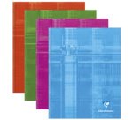 Cahier brochure rembordée rigide 17x22 cm 192 pages grands carreaux - Assortis