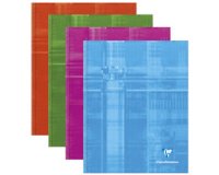 Cahier brochure rembordée rigide 17x22 cm 192 pages grands carreaux - Assortis
