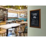 Ardoise murale UNIVERSAL, avec cadre en bois, marron