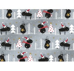 Papier cadeau de Noël 'renne noir'