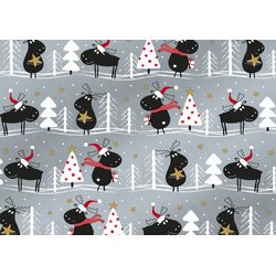 Papier cadeau de Noël 'renne noir'