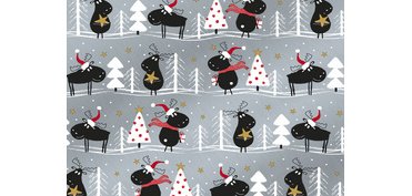 Christmas wrapping paper 'black reindeer'