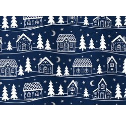 Geschenkpapier Kerstmis 'huisjes'