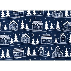 Geschenkpapier Kerstmis 'huisjes'