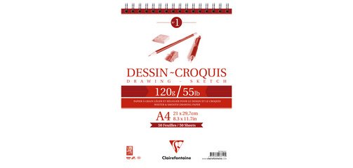 Dessin Croquis bloc spiralé 50F A3 120g