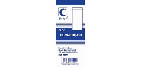 Bloc commerçant, 60 x 140 mm, 100 feuillets