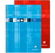 Cahier Travaux Pratiques reliure intégrale 17x22 cm 80 pages grands carreaux 90 g + uni 125 g - Assortis