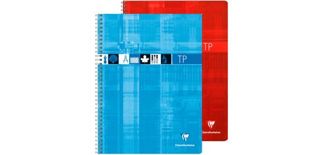 Cahier Travaux Pratiques reliure intégrale 17x22 cm 80 pages grands carreaux 90 g + uni 125 g - Assortis