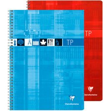 Cahier Travaux Pratiques reliure intégrale 24x32 cm 80 pages grands carreaux 90 g + uni 125 g - Assortis
