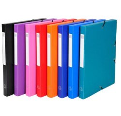 Archivbox aus PP 700µ blickdicht, Rücken 40mm, 25x33cm für DIN A4 - Farben sortiert