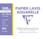Lavis Aquarelle pochette 6F 24x32cm 300g
