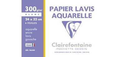 Lavis Aquarelle pochette 6F 24x32cm 300g