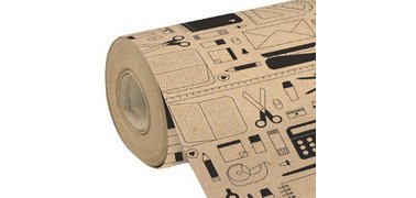 Papier cadeau 'Papeterie', sur rouleau