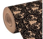 Kraft 70g, rl 50x0,70m Flora noir - Noir