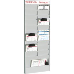 Planificateur de bureau mural, 20 casiers, gris