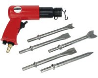 Marteau burineur à air comprimé, 5 burins