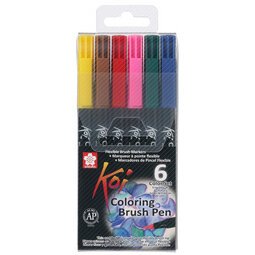 Feutre pinceau Koi Coloring Brush, étui de 6 ,