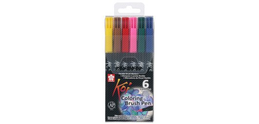 Feutre pinceau Koi Coloring Brush, étui de 6 ,