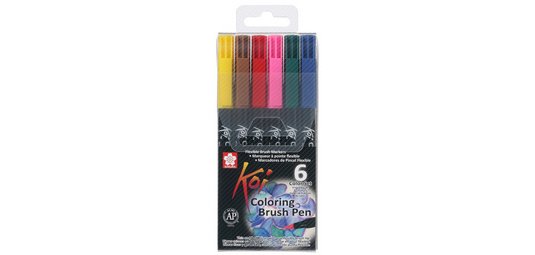 Feutre pinceau Koi Coloring Brush, étui de 6 ,