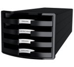 Module de rangement IMPULS 2.0, 4 tiroirs ouverts, gris