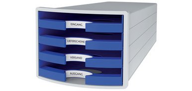 Schubladenblock IMPULS 2.0, 4 offene Schubladen, grau