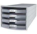 Module de rangement IMPULS 2.0, 4 tiroirs ouverts, gris