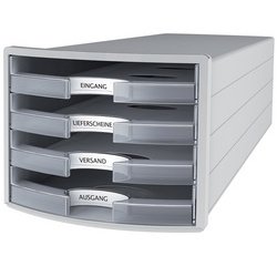 Module de rangement IMPULS 2.0, 4 tiroirs ouverts, gris