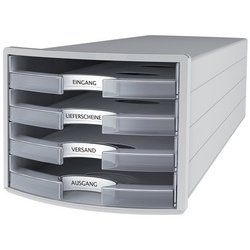 Module de rangement IMPULS 2.0, 4 tiroirs ouverts, gris
