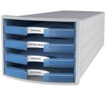 Module de rangement IMPULS 2.0, 4 tiroirs ouverts, gris