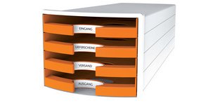 Module de rangement IMPULS 2.0, 4 tiroirs ouverts, blanc