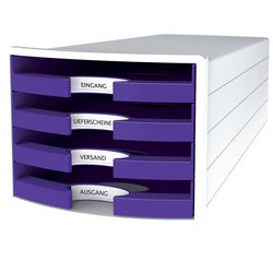 Module de rangement IMPULS 2.0, 4 tiroirs ouverts, blanc