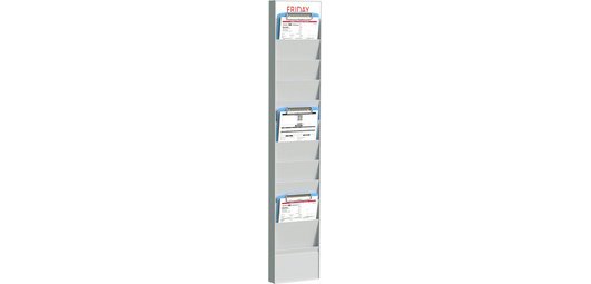 Planificateur de bureau mural, 10 casiers, gris