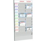 Planificateur de bureau mural, 20 casiers, gris