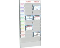 Planificateur de bureau mural, 20 casiers, gris