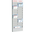 Planificateur de bureau mural, 20 casiers, gris