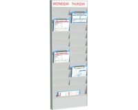 Planificateur de bureau mural, 20 casiers, gris