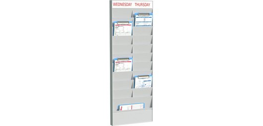 Wall desk planner, 20 slots, gray