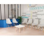 Table basse Woody H.40 x L.60 x P.60 cm piètement bois massif