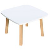 Table d'appoint WOODY, en bois massif, blanc