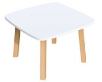 Table d'appoint WOODY, en bois massif, blanc