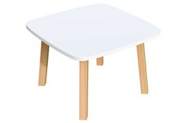 Table d'appoint WOODY, en bois massif, blanc