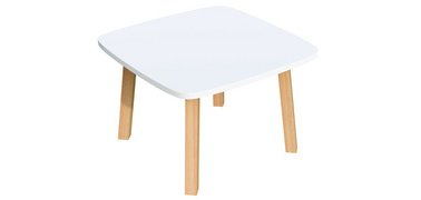Table d'appoint WOODY, en bois massif, blanc