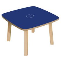 Table d'appoint WOODY, en bois massif, blanc