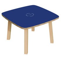 Table d'appoint WOODY, en bois massif, blanc