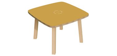 WOODY side table, in solid wood, white