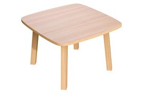 Table d'appoint WOODY, en bois massif, blanc